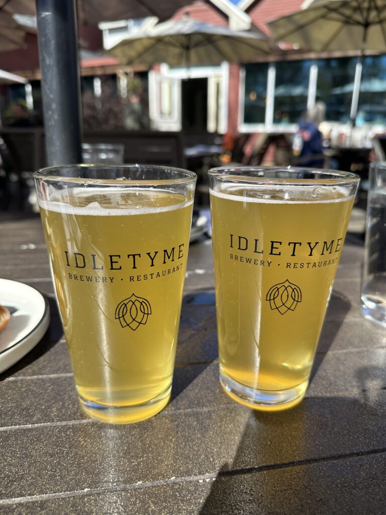 Beers at Idletyme Brewery in Stowe